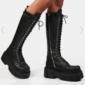Current Mood Knee High Combat Boots